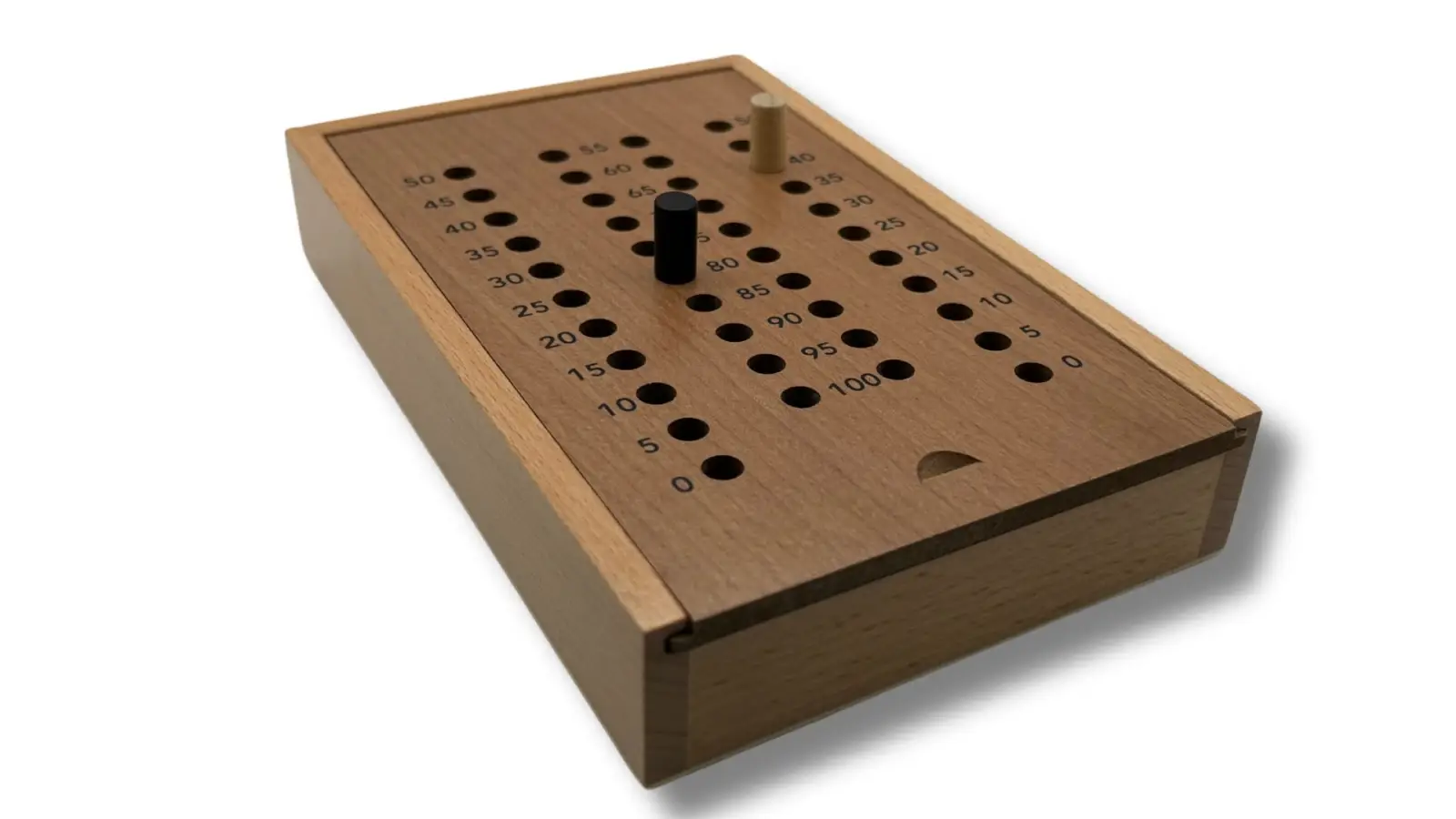 Crokinole: Magnetic Clasp Storage Box, 2 Pegs Scoring Track & 28 discs - Image 2