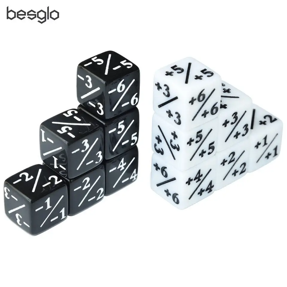 Dice Counters: Positive / Negative - Black/White - Image 2