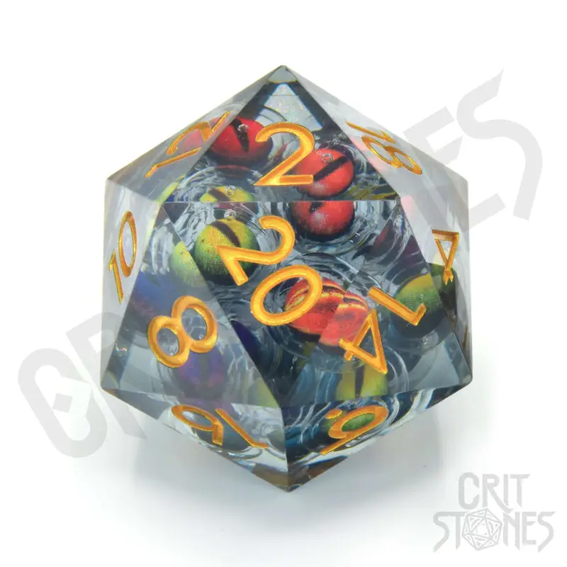 Dice: Resin - Sharp Edge - Floating Eye -  d20 - Beholden