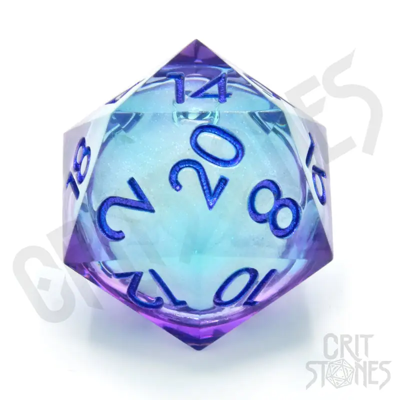 Dice: Resin - Sharp Edge - Liquid Core - d20 - Moonlight Mystery