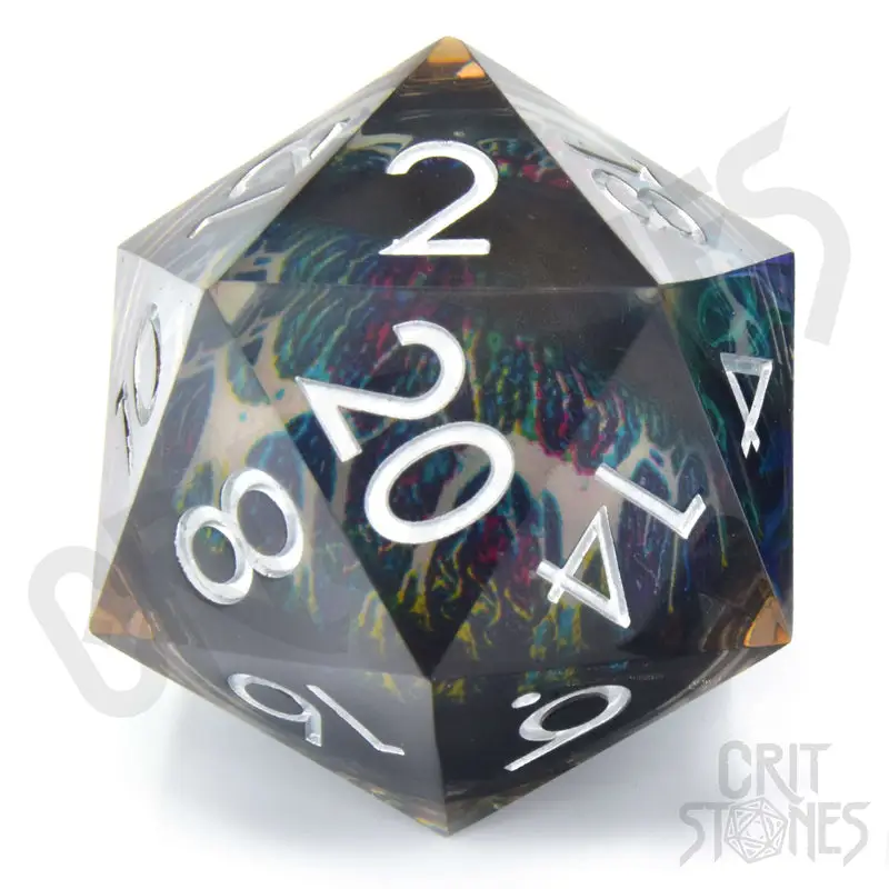 Dice: Resin - Sharp Edge - Liquid Core - d20 - Spectrum Sentinel