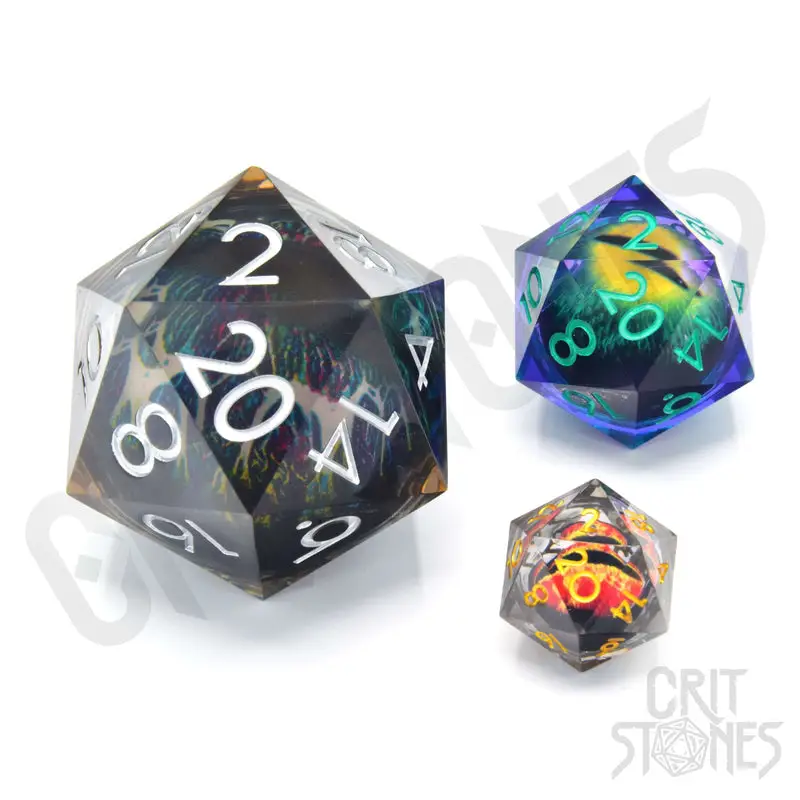 Dice: Resin - Sharp Edge - Liquid Core - d20 - Spectrum Sentinel - Image 2