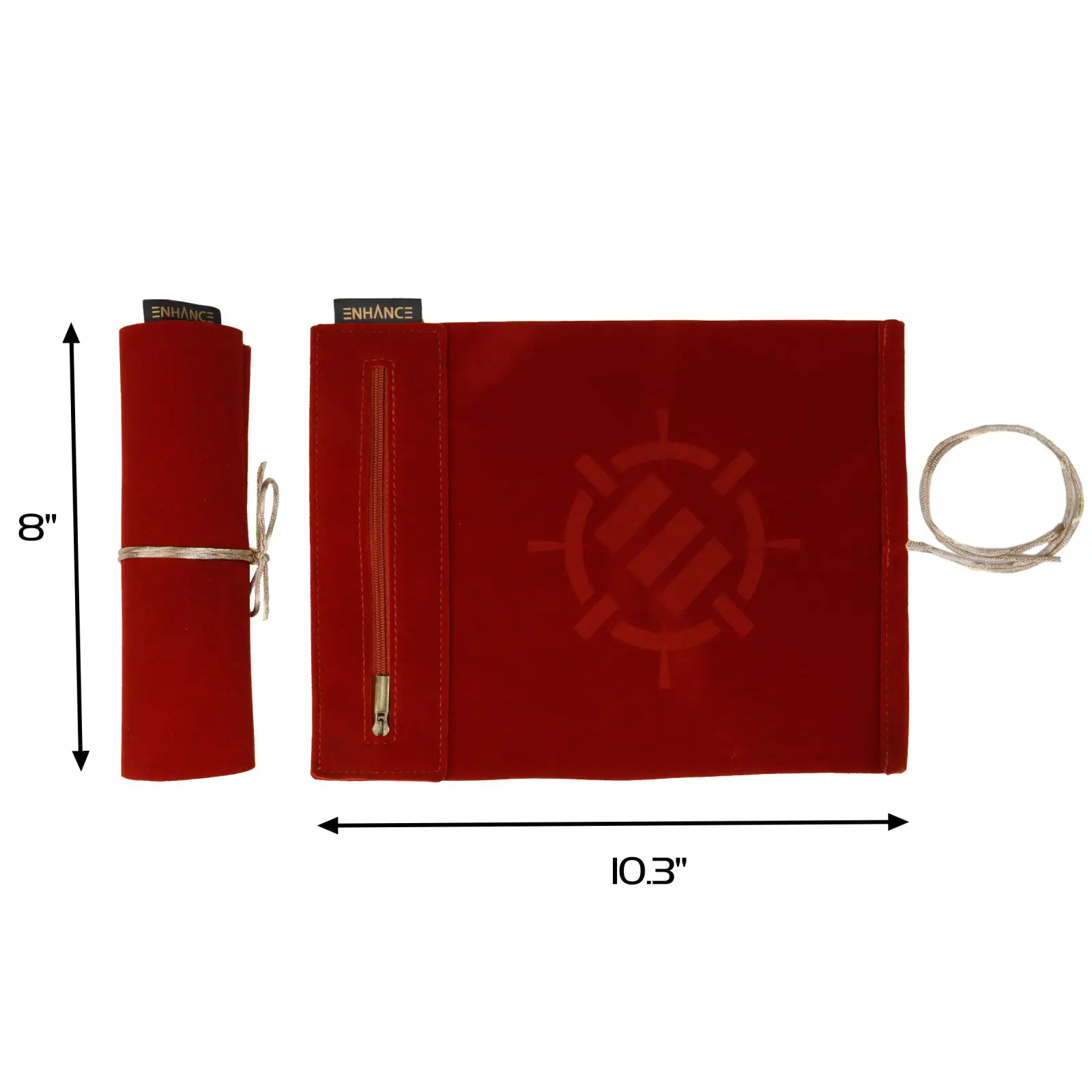 Dice Rolling Mat: Enhance - Roll on a Scroll™ & Acrylic RPG Dice Set (7) - Red - Image 3