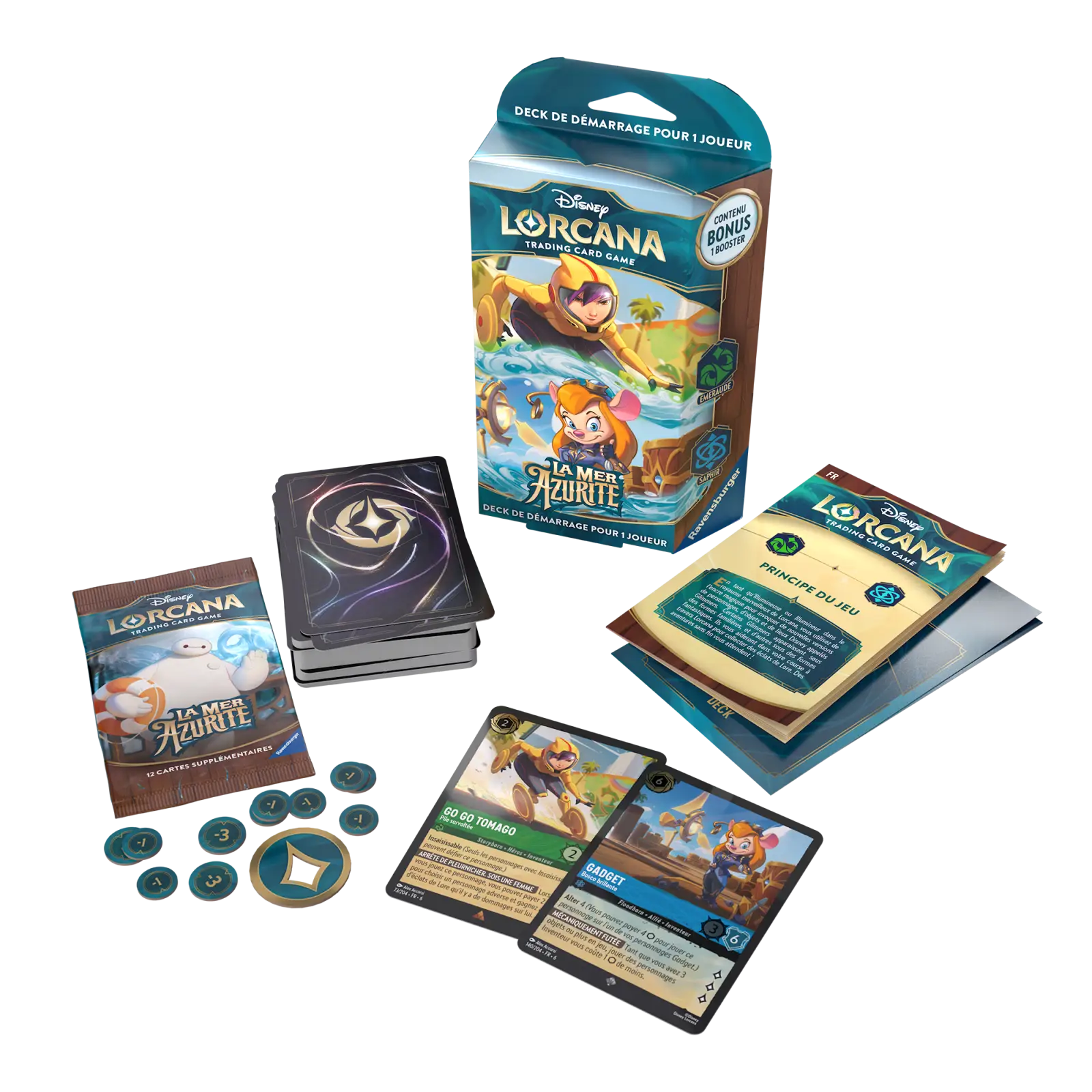 Disney Lorcana: La Mer Azurite - Emeraude/Saphir - Starter Deck (FR) - Image 2