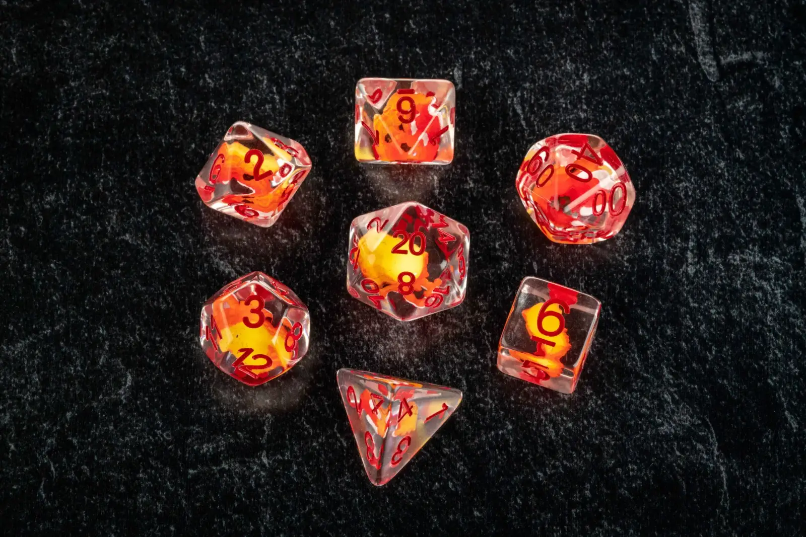 Dragon Storm Inclusion Resin Dice Set: Red Dragon - Image 3