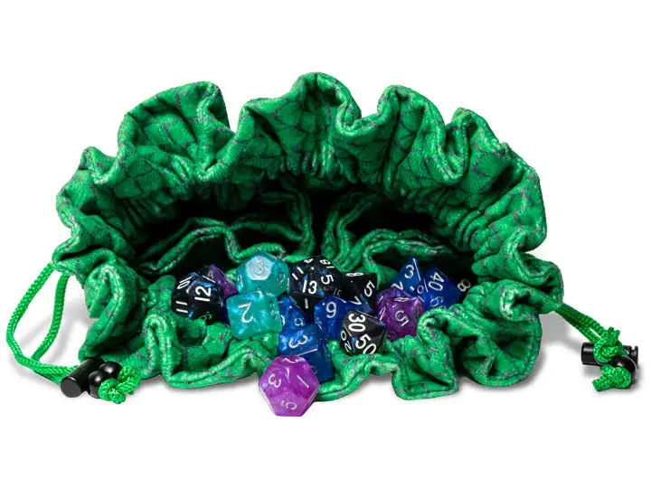 Dragon Storm Velvet Compartment Dice Bag: Green Dragon - Image 2
