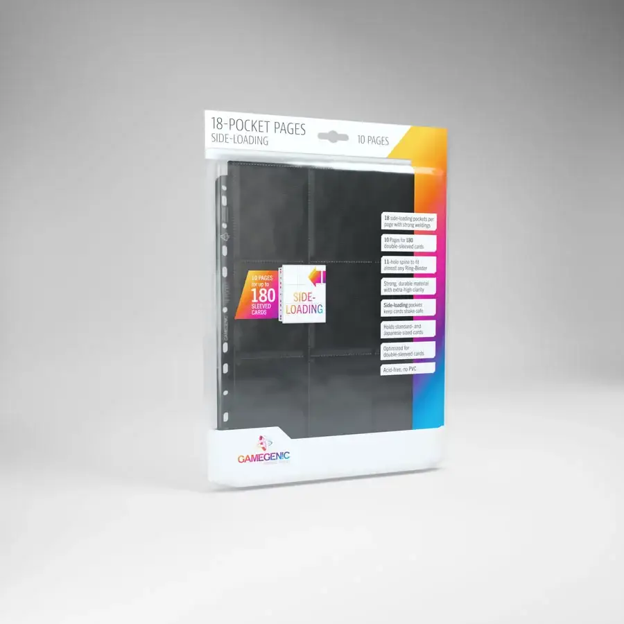Gamegenic - 18-Pocket Pages - Side-Loading - Black