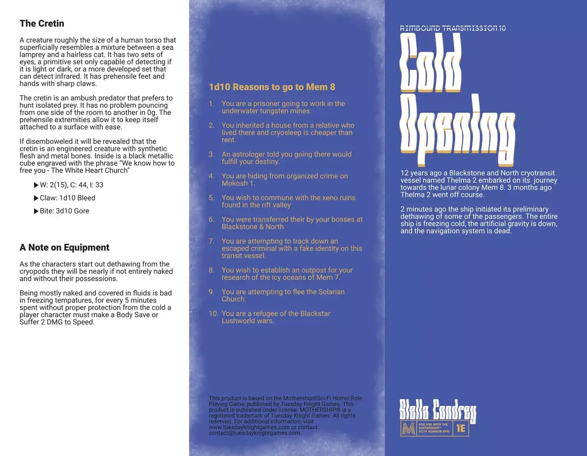 Mothership RPG: Rimbound Transmission - 10 - Cold Opening (EN) - Image 2