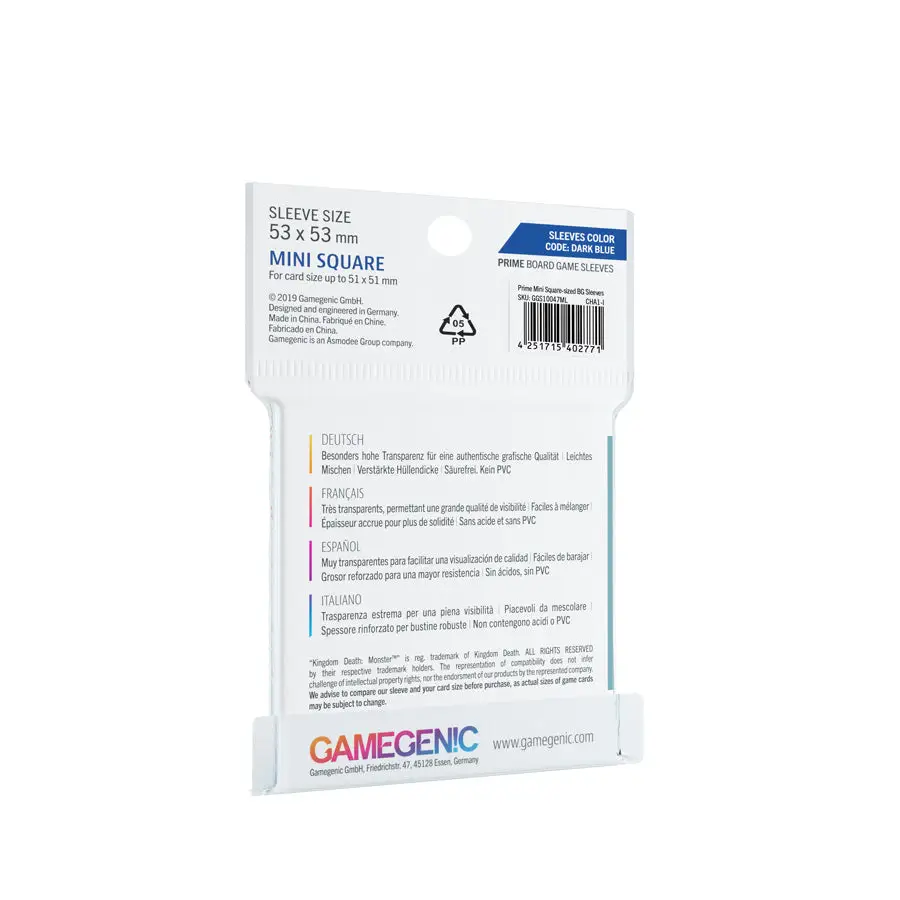 Board Game Sleeves: Prime - Mini Squared - Dark Blue (60) - Image 2