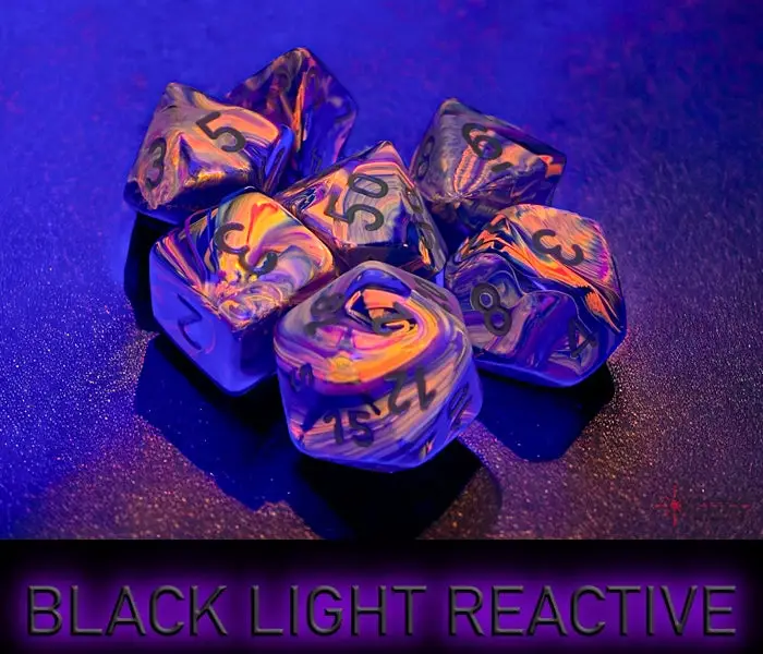 RPG Dice Set: Festive - Polyhedral - Mosaic/Yellow (7) - Image 4