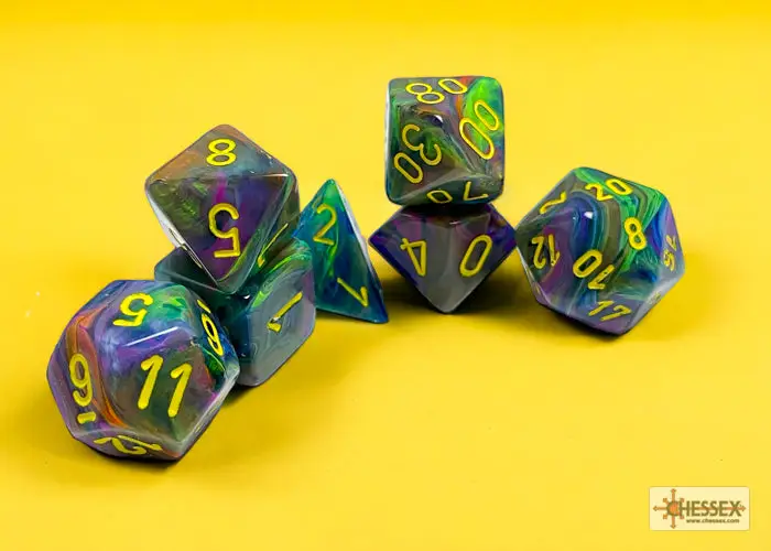 RPG Dice Set: Festive - Polyhedral - Rio/Yellow (7)