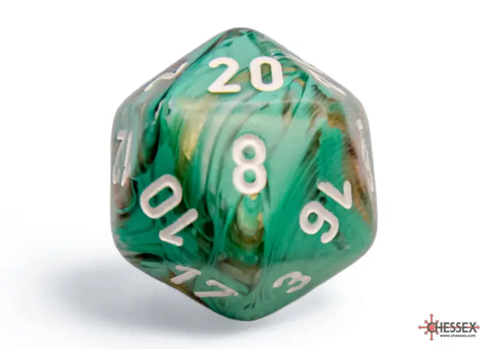 RPG Dice Set: Marble - Polyhedral - Oxi-Copper/White (7) - Image 10