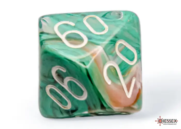 RPG Dice Set: Marble - Polyhedral - Oxi-Copper/White (7) - Image 8