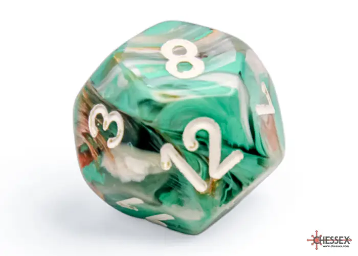 RPG Dice Set: Marble - Polyhedral - Oxi-Copper/White (7) - Image 9