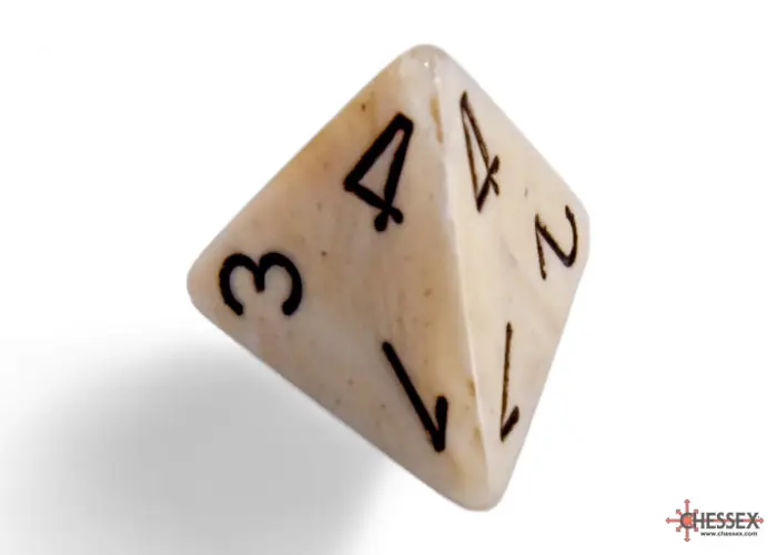 RPG Dice Set: Marbleized - Polyhedral - Ivory/Black (7) - Image 4