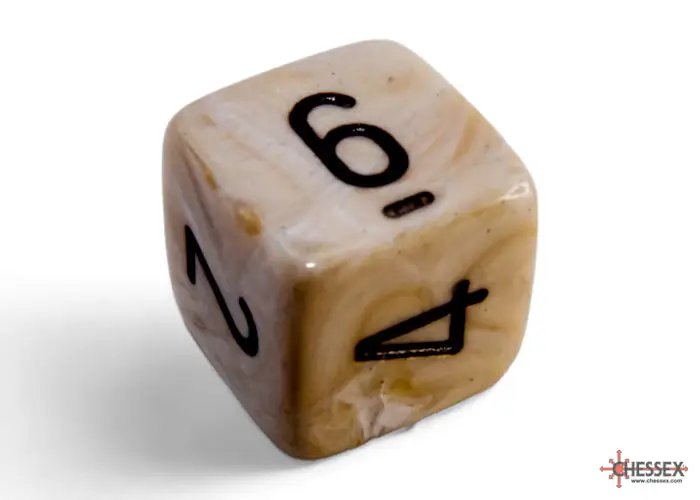 RPG Dice Set: Marbleized - Polyhedral - Ivory/Black (7) - Image 5