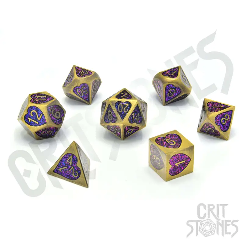 RPG Dice Set: Metal - Charmheart
