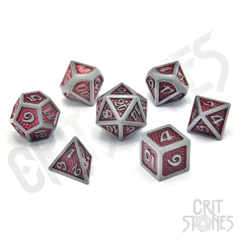 RPG Dice Set: Metal - Fiery Fate