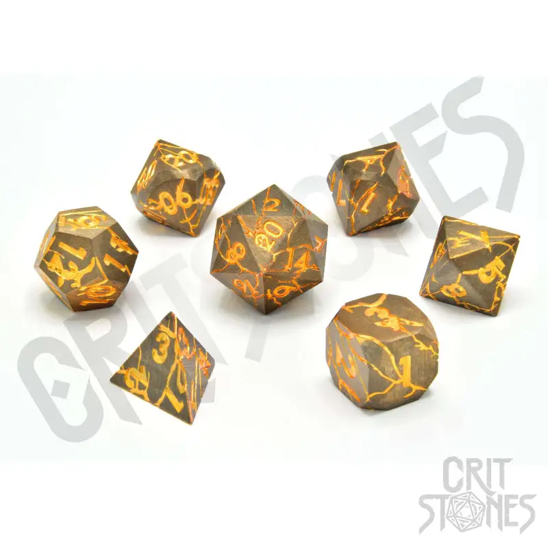 RPG Dice Set: Metal - Marred Midas