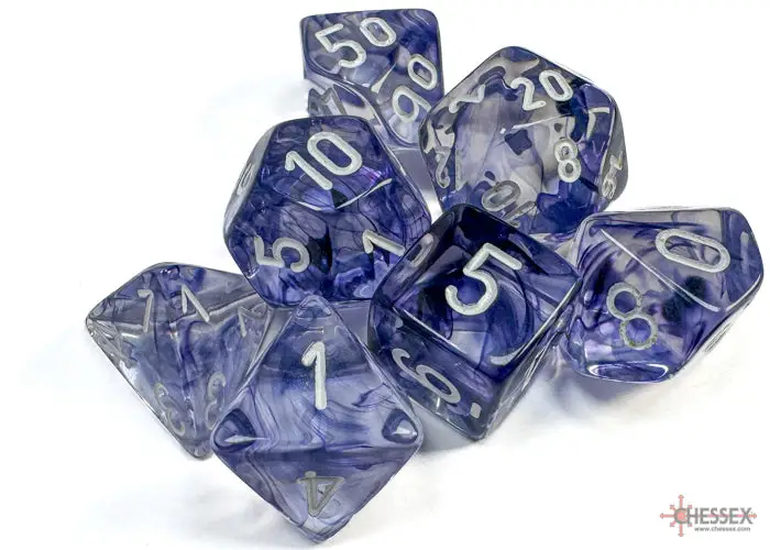 RPG Dice Set: Nebula - Polyhedral - Black/White (7) - Image 10