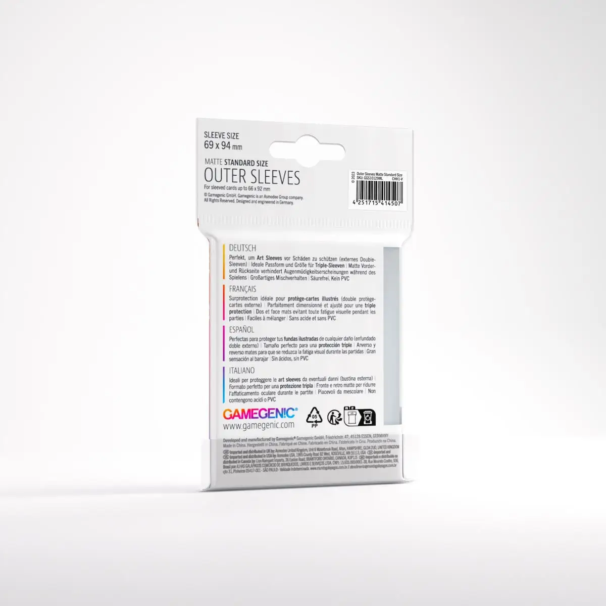 Sleeves: Gamegenic - Outer - Matte - Standard - Clear (50) - Image 2