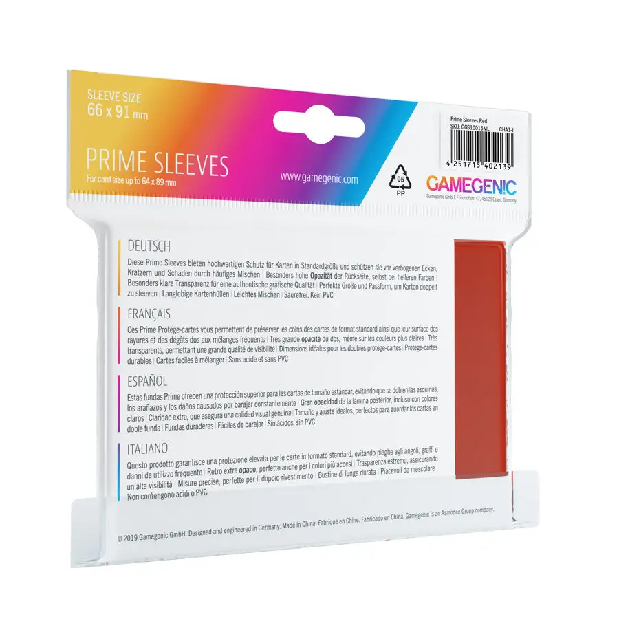 Sleeves: Gamegenic - Prime - Standard - Red (100) - Image 2