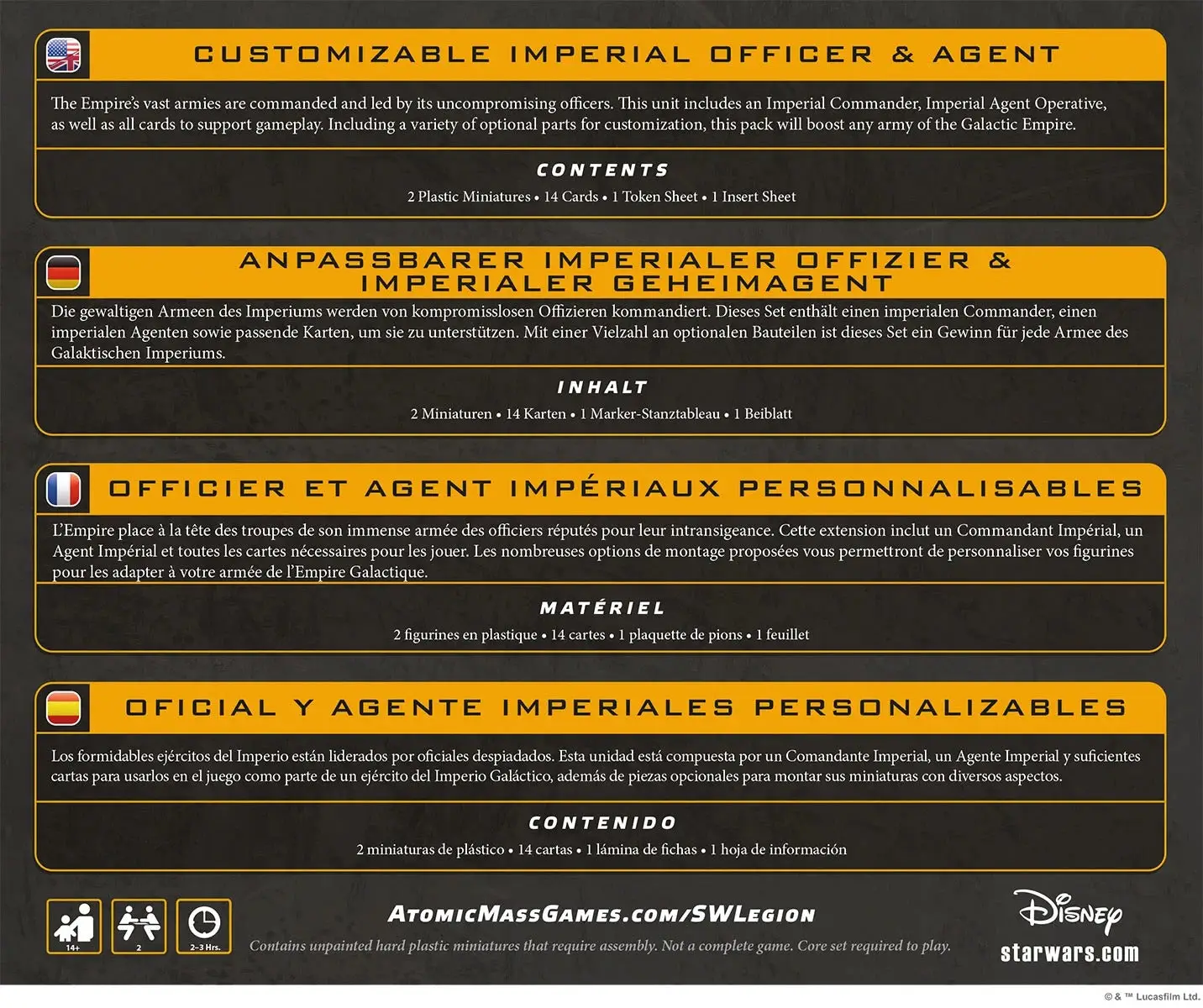 Star Wars: Legion - Customizable - Imperial Officer & Agent (EN/DE/ES/FR) - Image 2
