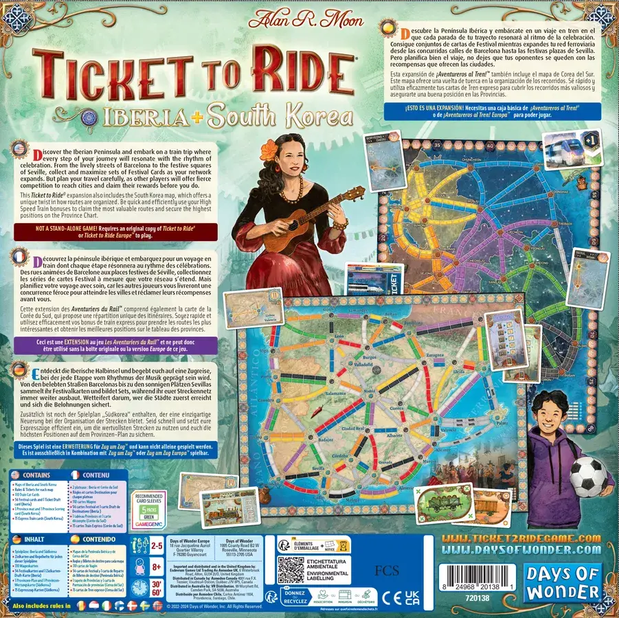 Ticket to Ride: Map Collection - Volume 8 - Iberia & South Korea (EN/DE/FR) - Image 2