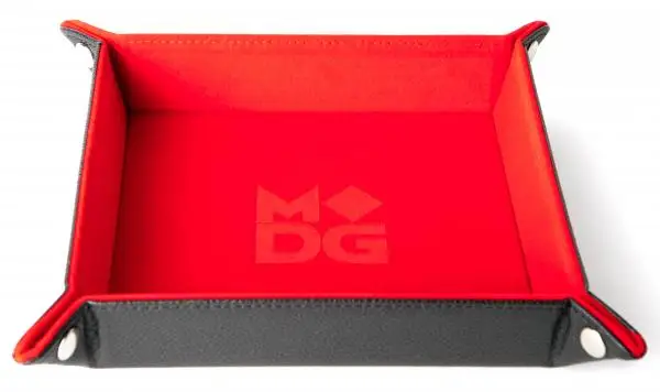 Velvet Dice Tray with Leather Backing: Red