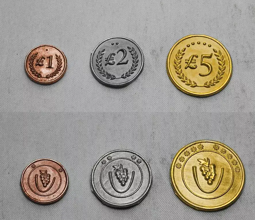 Viticulture: Metal Lira Coins